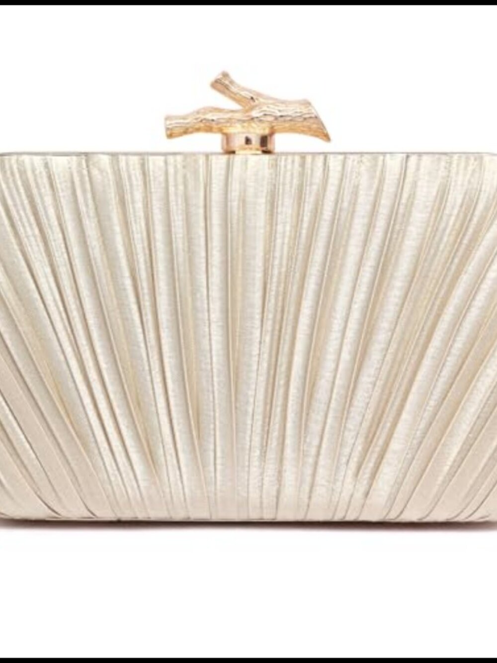 Pleated Satin Evening Clutch with Detachable Chain for Wedding Prom Party